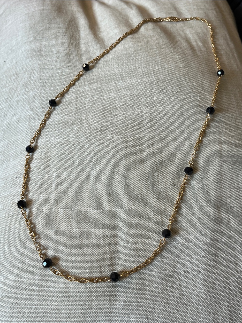 Simple, vintage black and gold necklace
